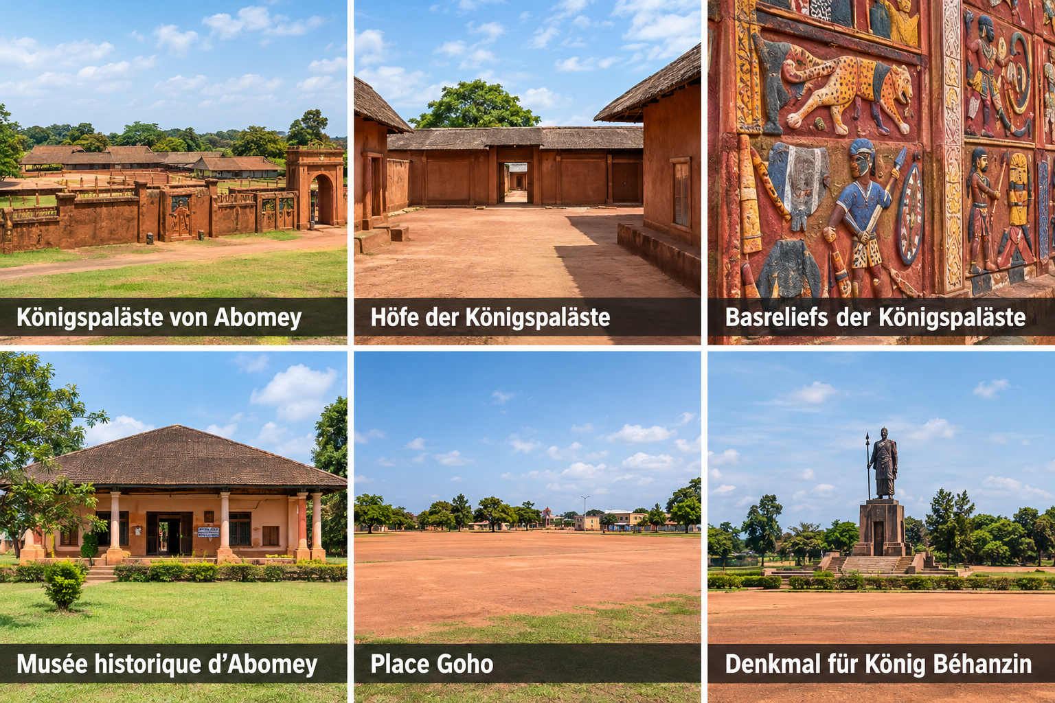 Bildcollage: Die schönsten Sehenswürdigkeiten in Abomey