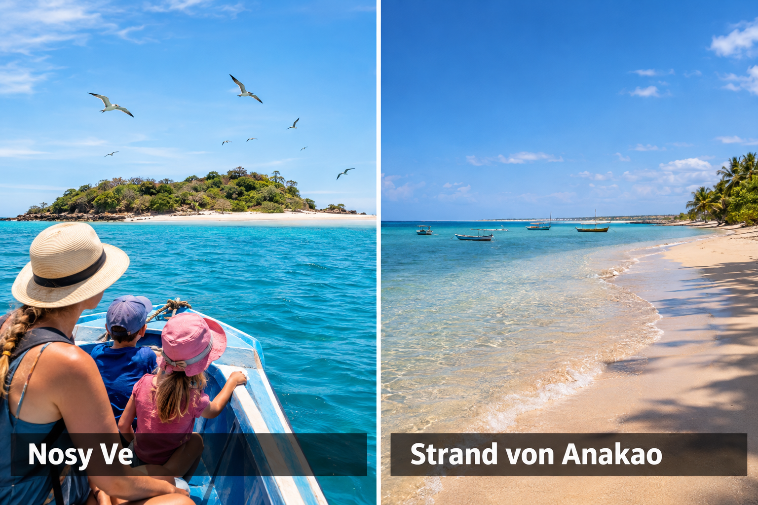 Bildcollage: Anakao mit Kindern: realistische Familienerlebnisse