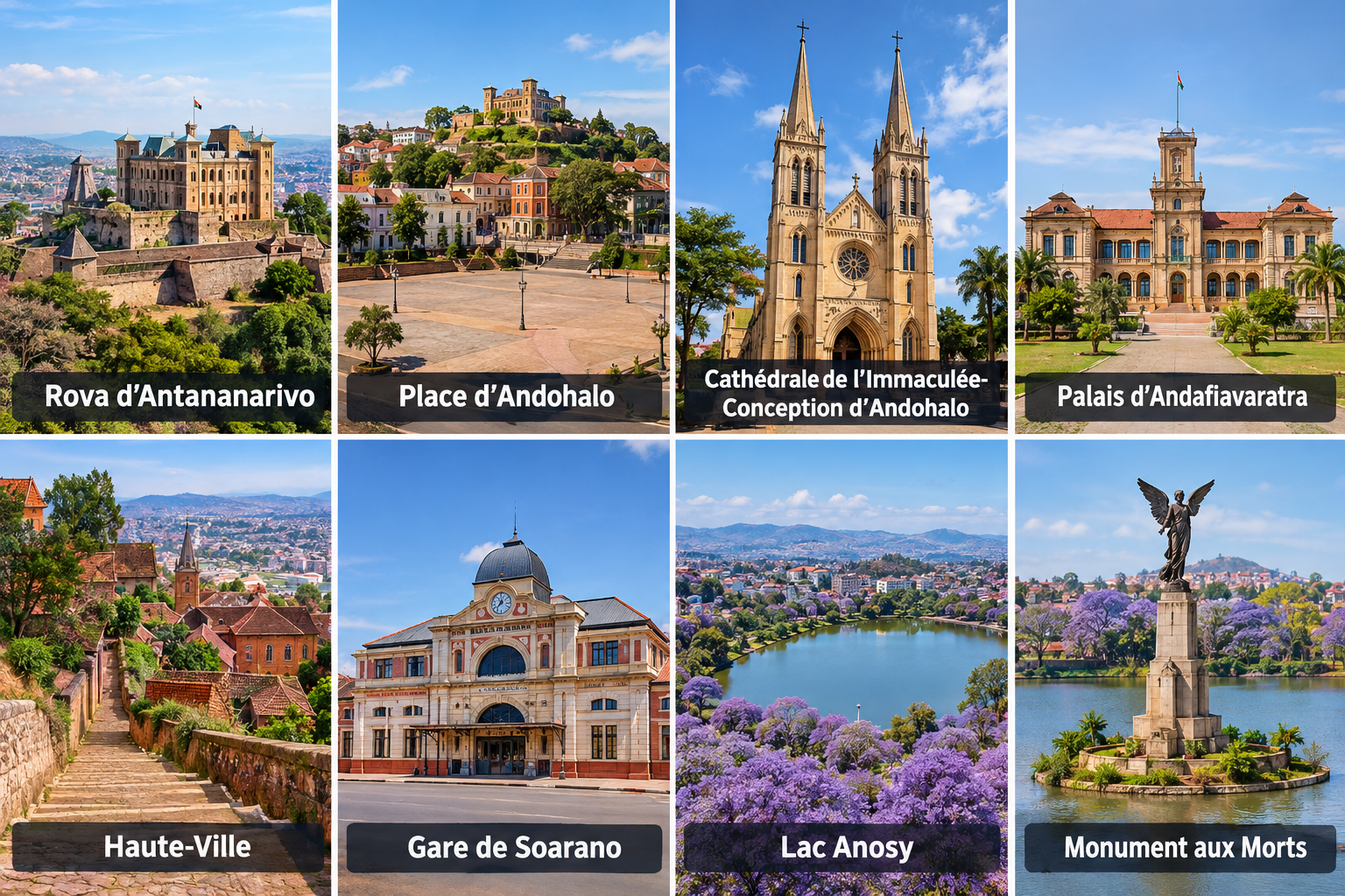 Bildcollage: Die schönsten Sehenswürdigkeiten in Antananarivo