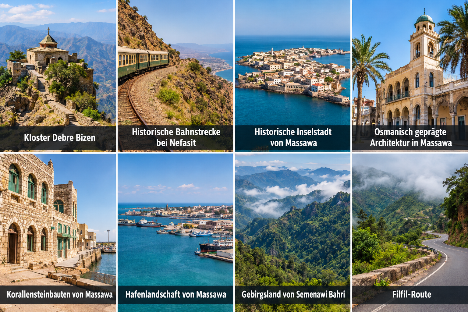 Bildcollage: Ausflüge ab Asmara