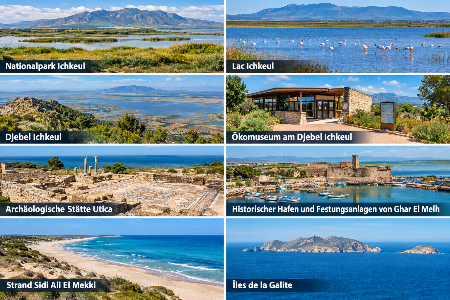 Bildcollage: Ausflüge von Bizerte