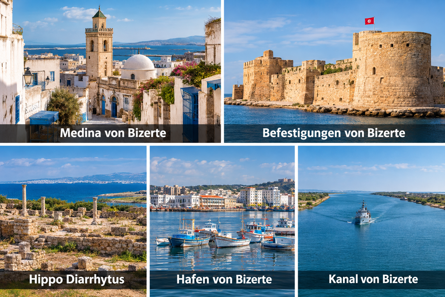 Bildcollage: Geschichte und Erinnerungskultur in Bizerte