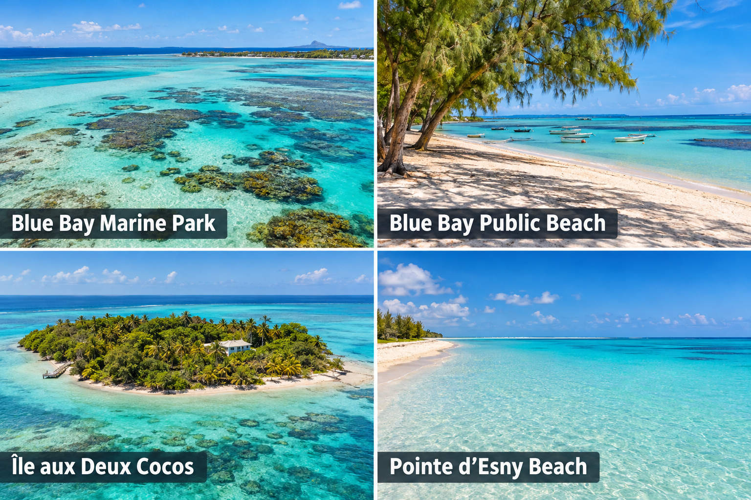 Bildcollage: Die schönsten Sehenswürdigkeiten in Blue Bay