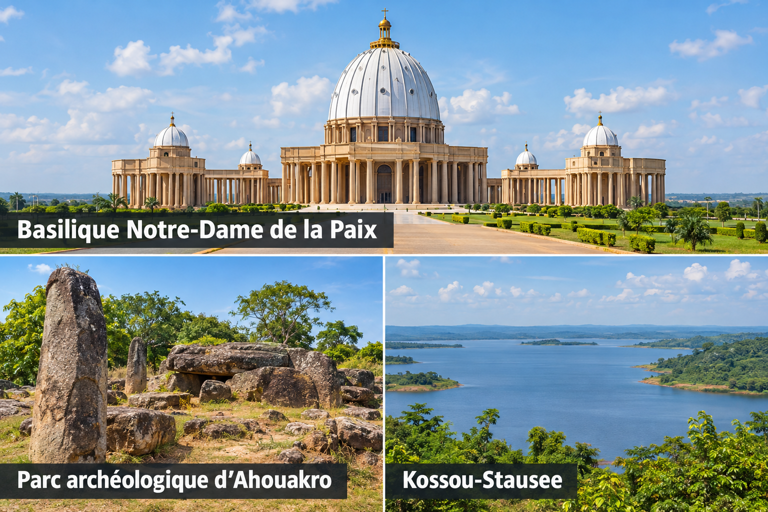 Bildcollage: Ausflüge ab Bouaké