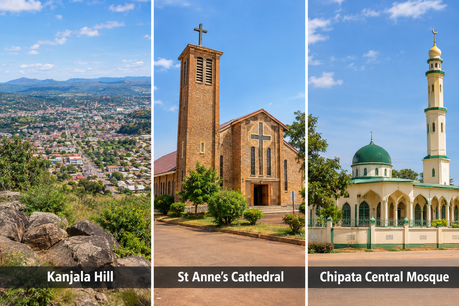 Bildcollage: Die schönsten Sehenswürdigkeiten in Chipata