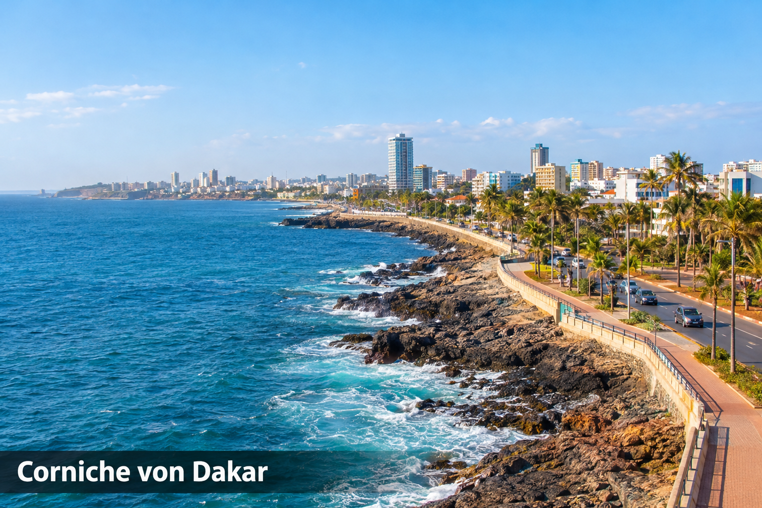 Bildcollage: Unterkünfte und geeignete Stadtviertel in Dakar