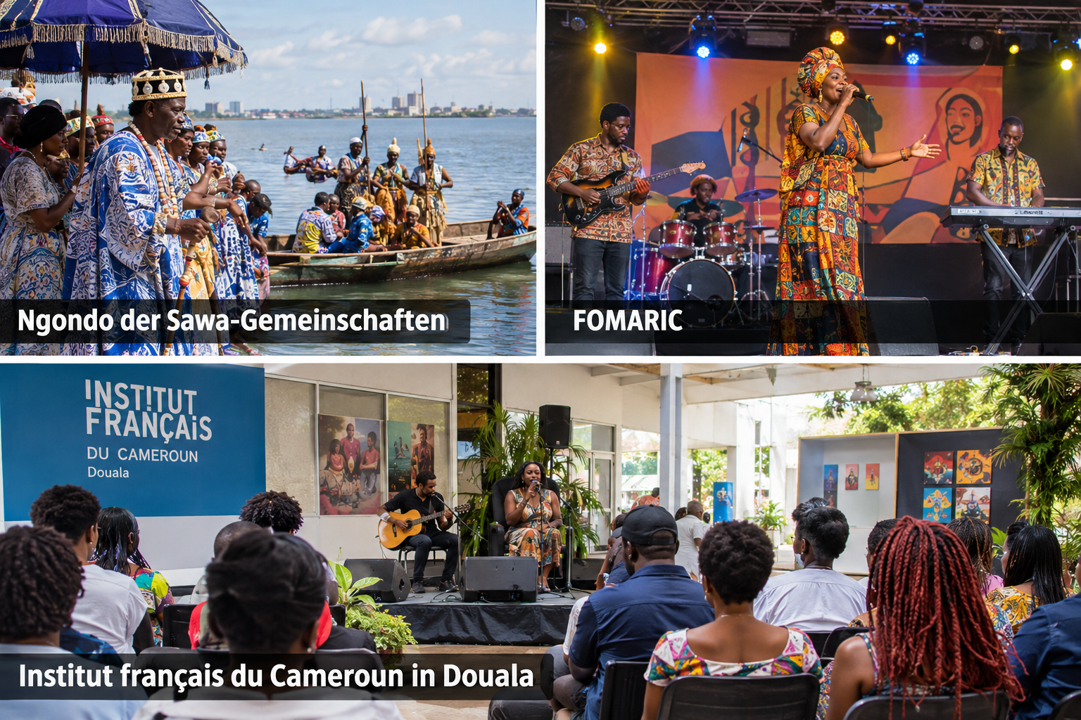 Bildcollage: Kultur und Veranstaltungen in Douala