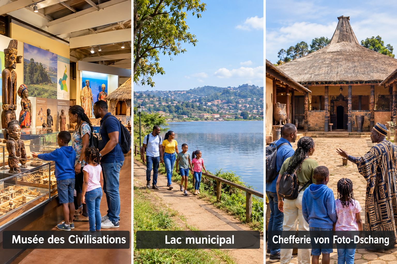 Bildcollage: Dschang mit Kindern: Kultur statt Freizeitpark