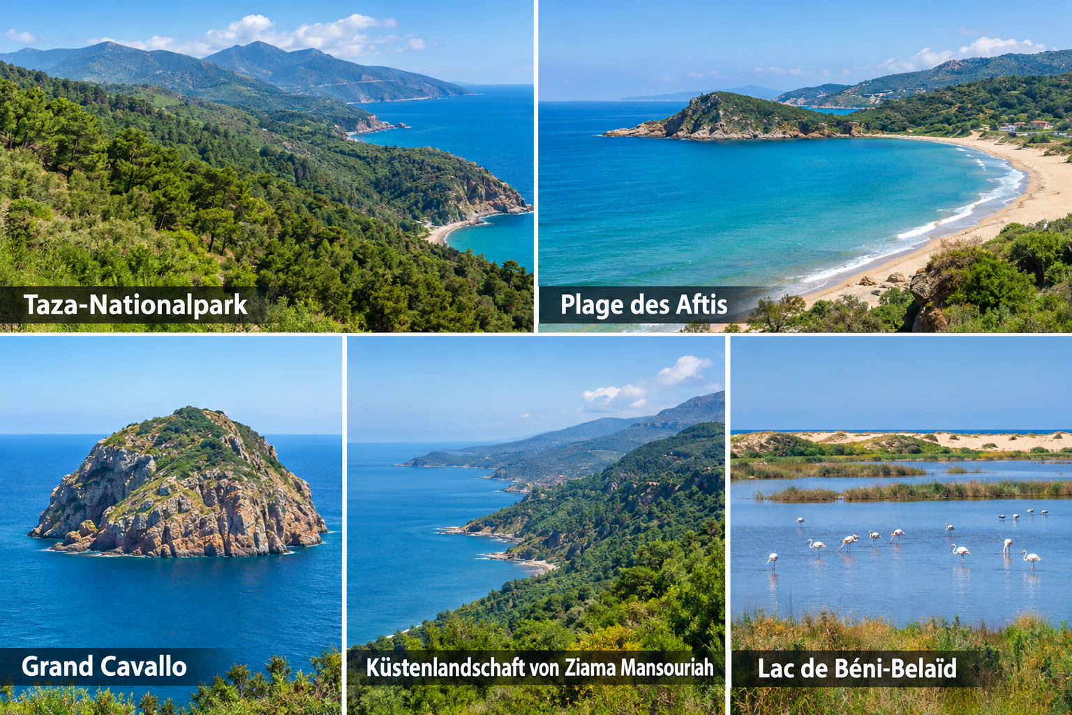 Bildcollage: Ausflüge in der Umgebung von Jijel