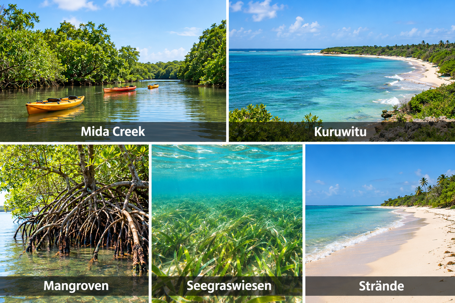 Bildcollage: Verantwortungsvoll reisen in Kilifi
