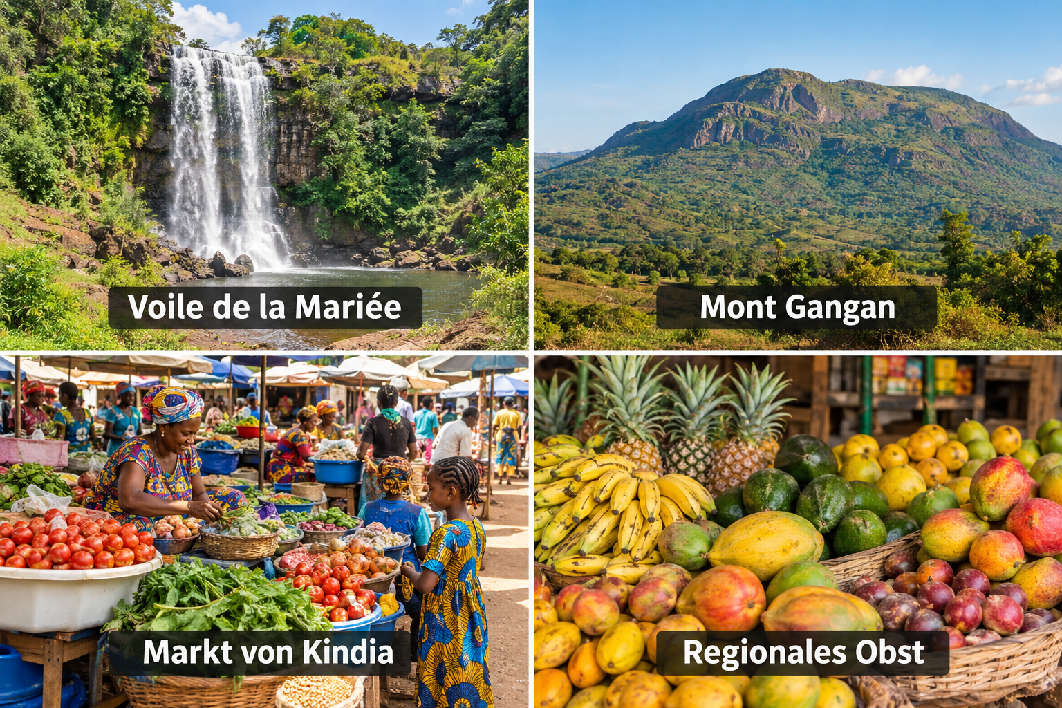 Bildcollage: Kindia mit Kindern
