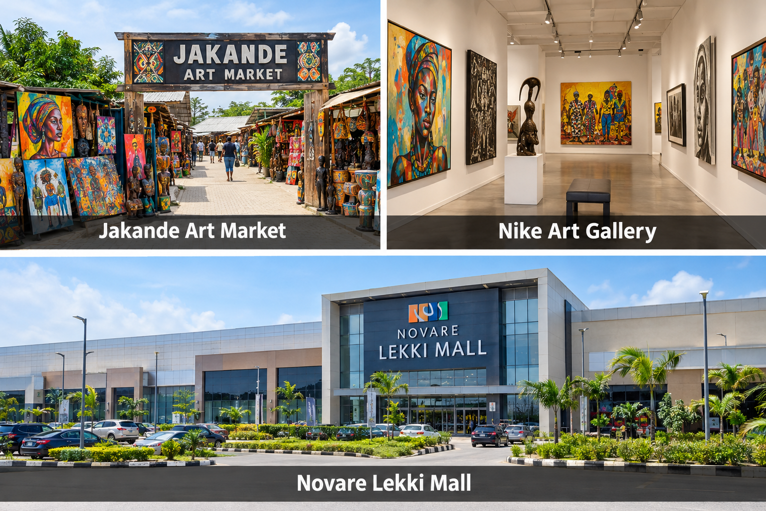 Bildcollage: Shopping und Einkaufen in Lekki