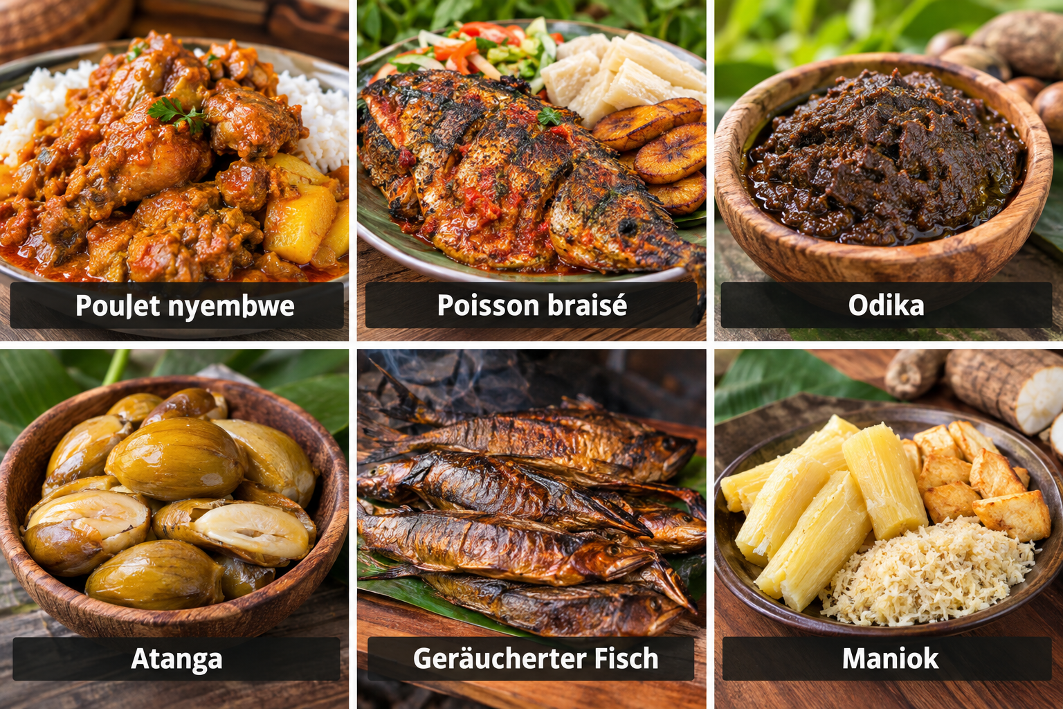 Bildcollage: Gabunische Küche in Libreville
