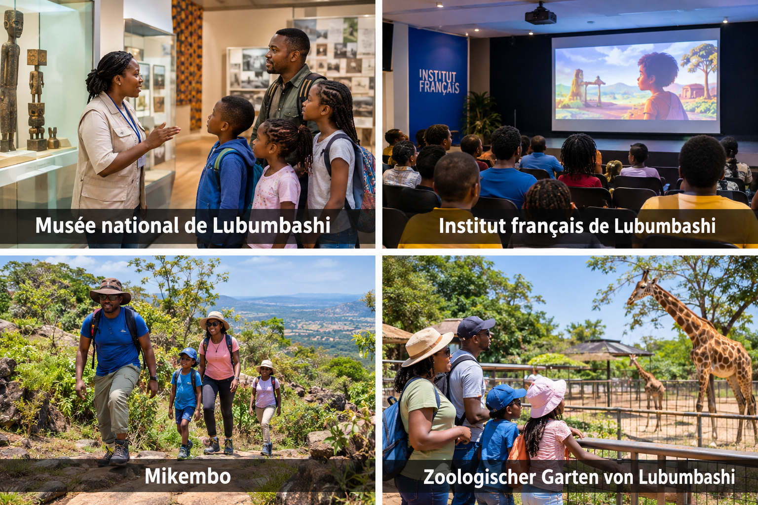 Bildcollage: Lubumbashi mit Kindern: Ausflüge für Familien