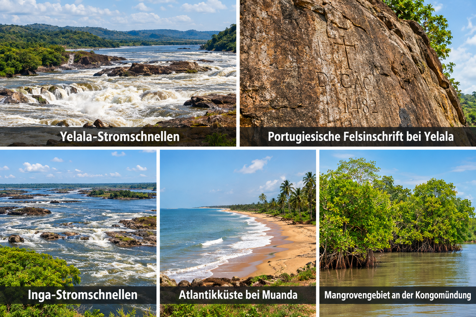Bildcollage: Ausflüge ab Matadi