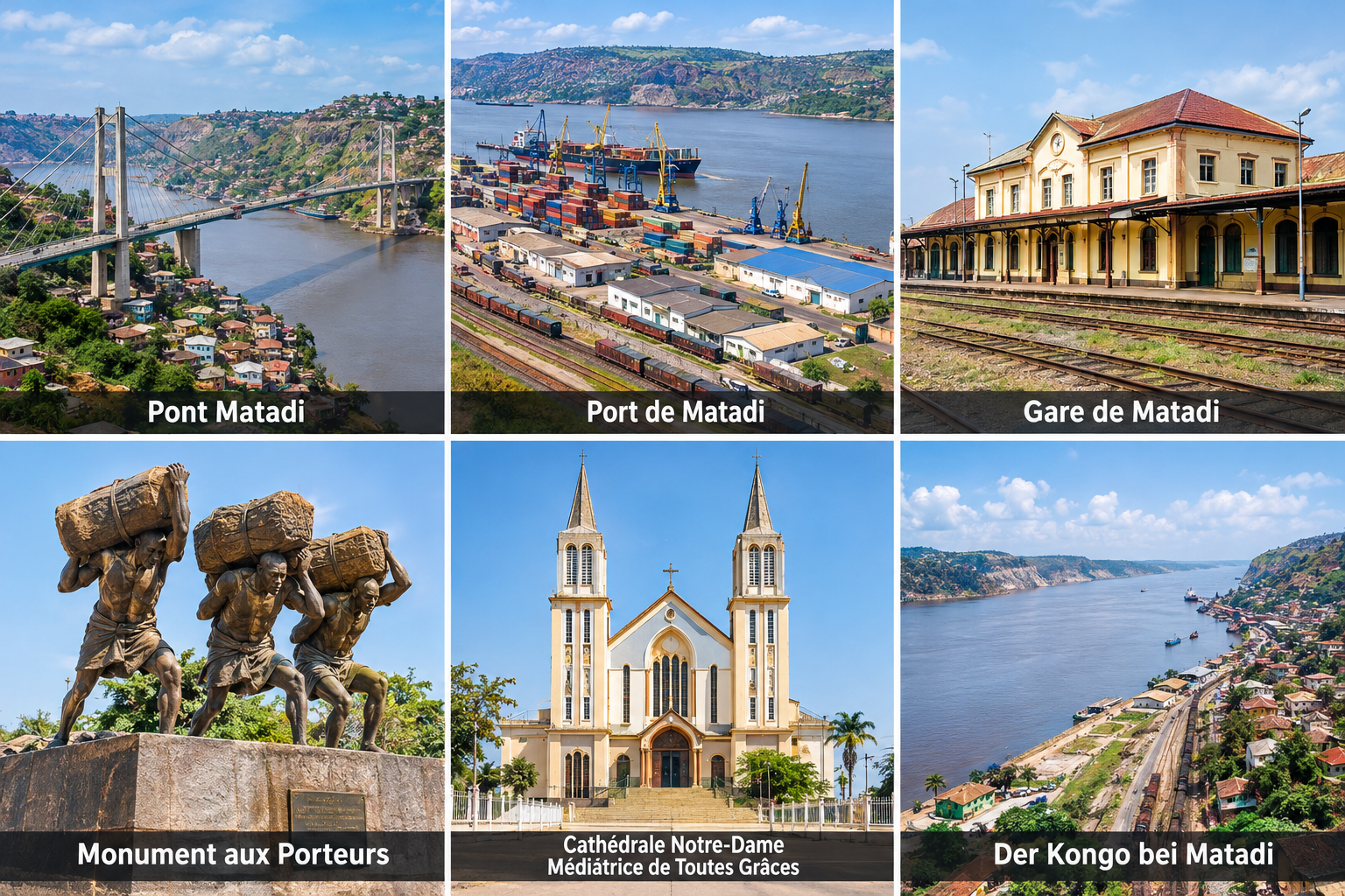 Bildcollage: Die schönsten Sehenswürdigkeiten in Matadi