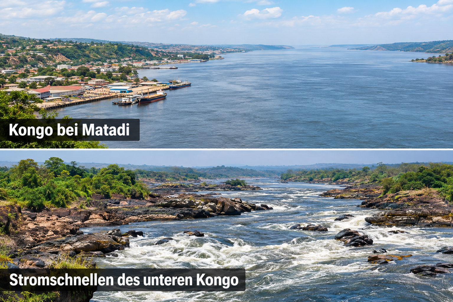 Bildcollage: Matadi verstehen: Stadt, Kommunen und Geschichte