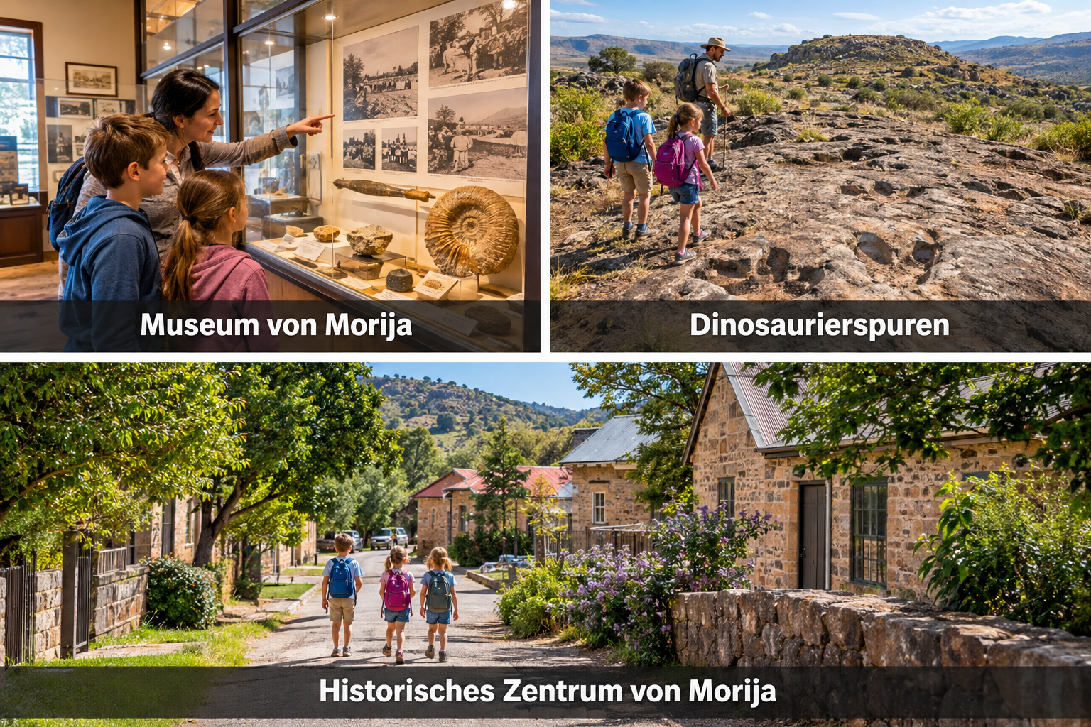 Bildcollage: Morija mit Kindern