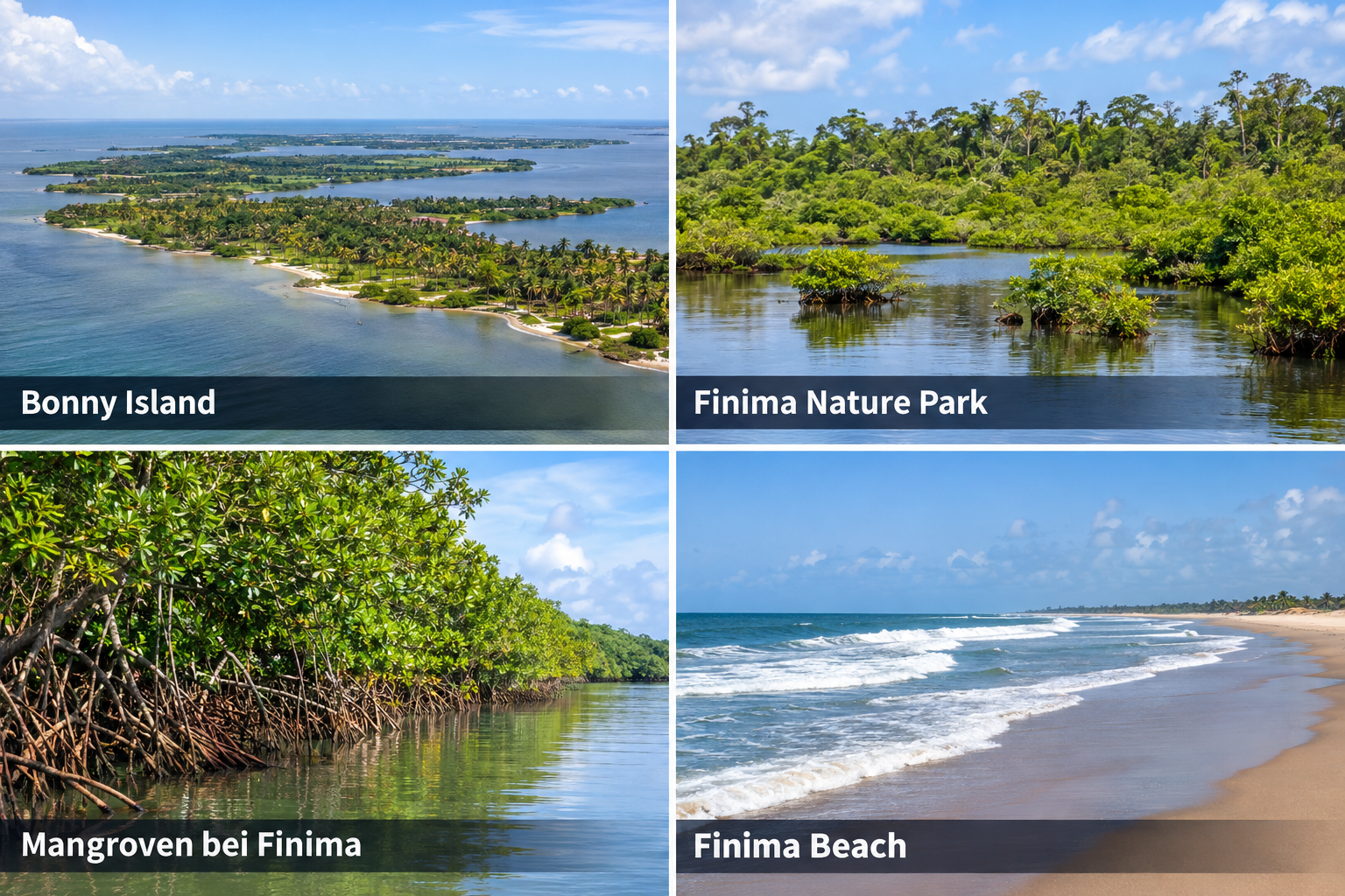 Bildcollage: Bonny Island und das Nigerdelta als Ausflug in Port Harcourt