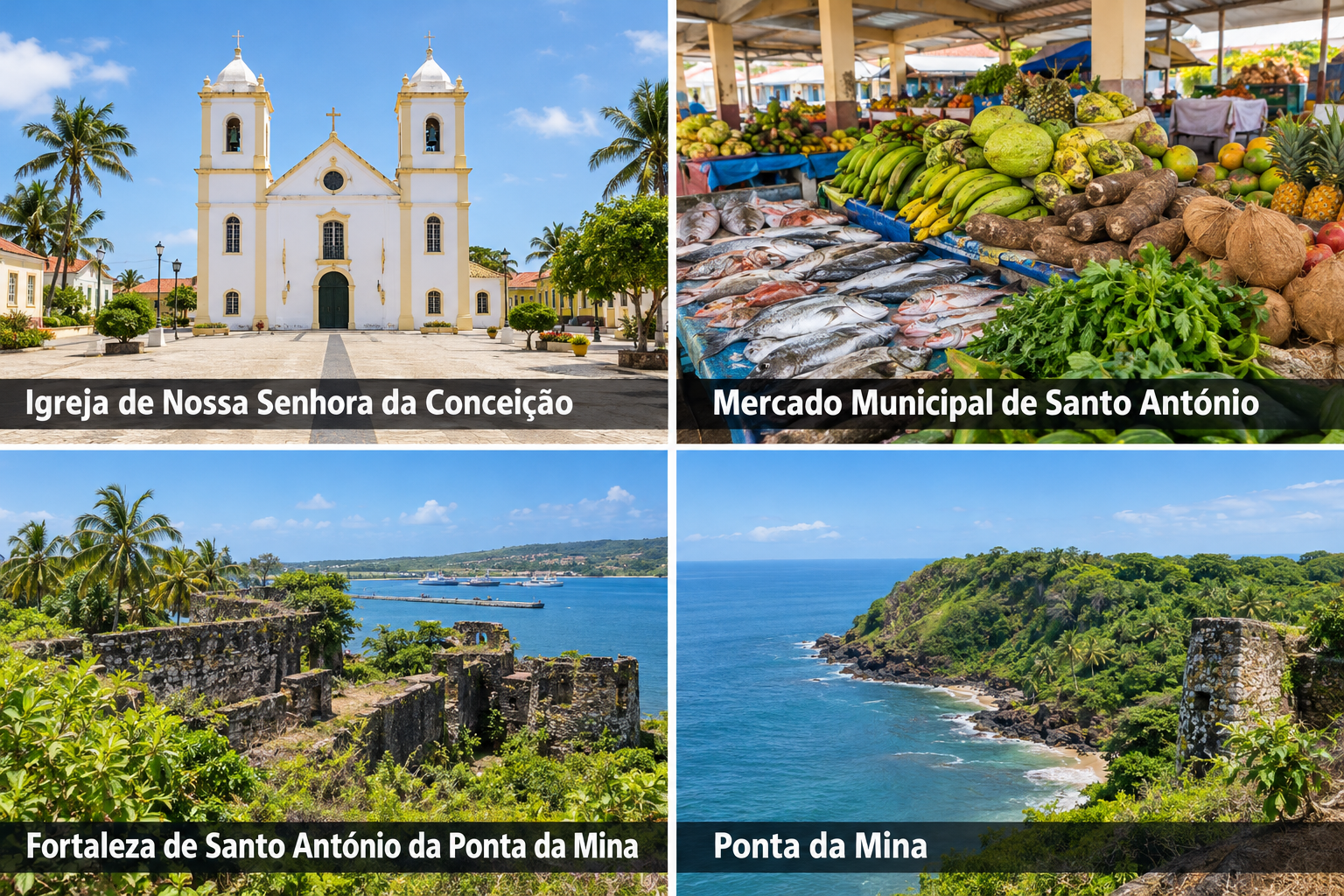Bildcollage: Die schönsten Sehenswürdigkeiten in Santo António