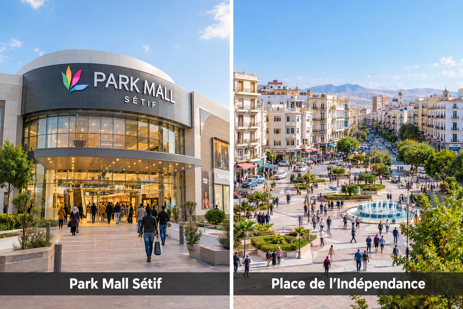 Bildcollage: Shopping und Einkaufen in Sétif