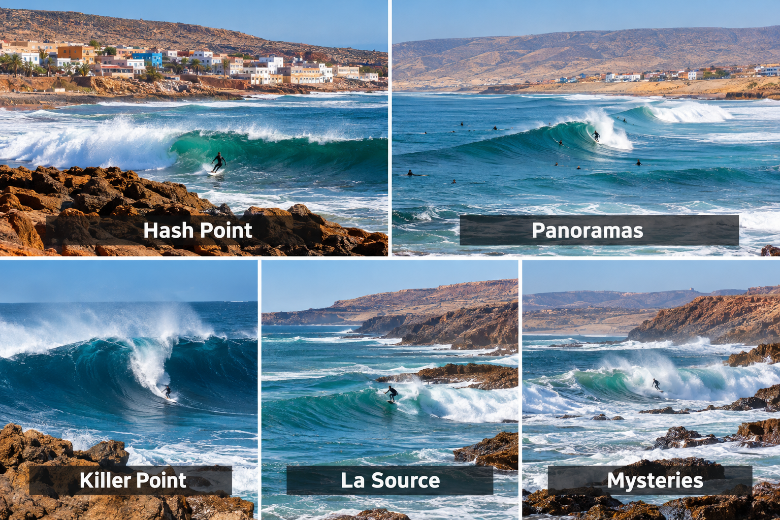 Bildcollage: Surfen in Taghazout
