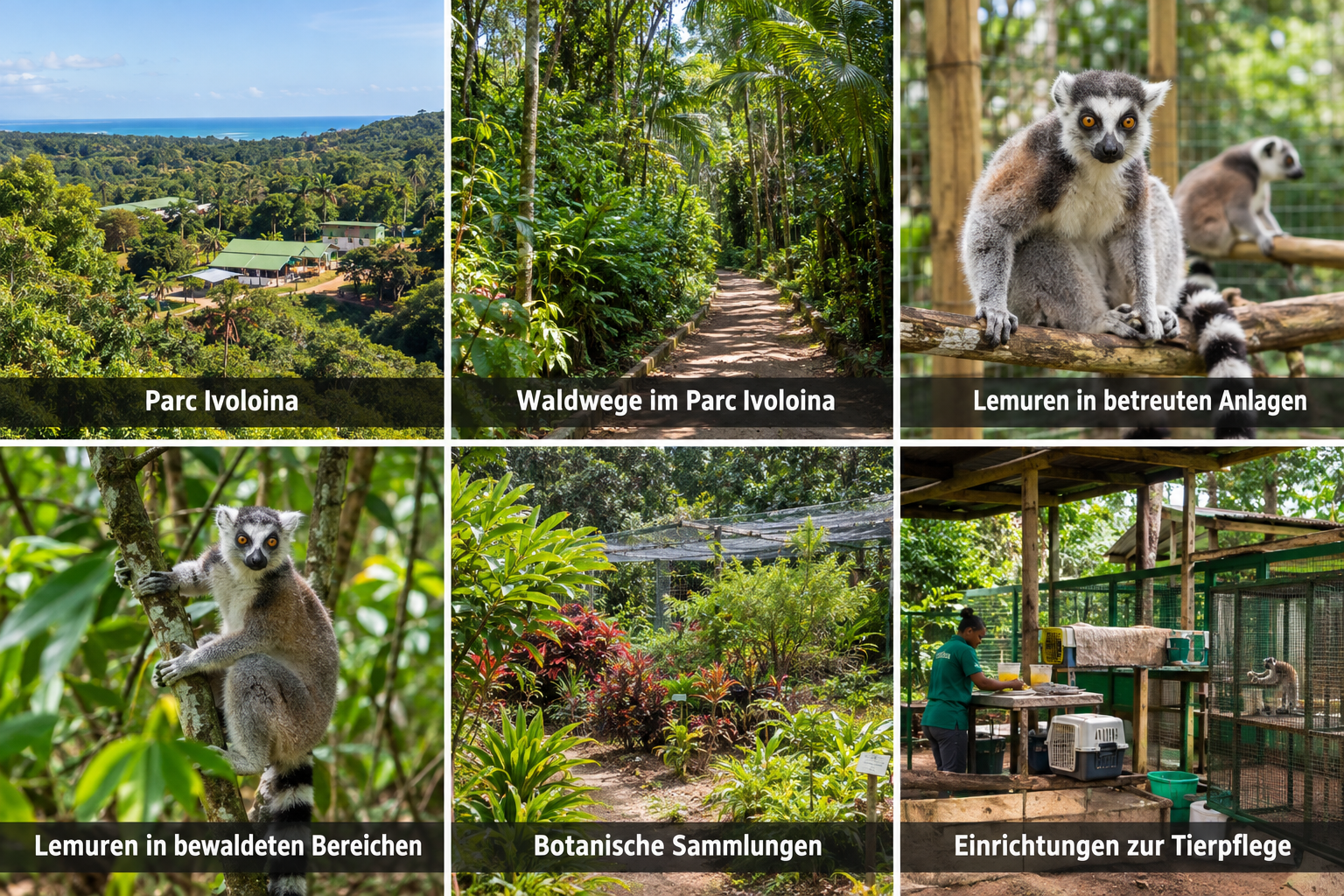 Bildcollage: Parc Ivoloina: Naturausflug nördlich der Stadt in Toamasina