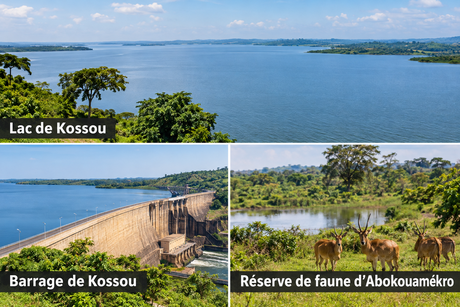 Bildcollage: Ausflüge von Yamoussoukro