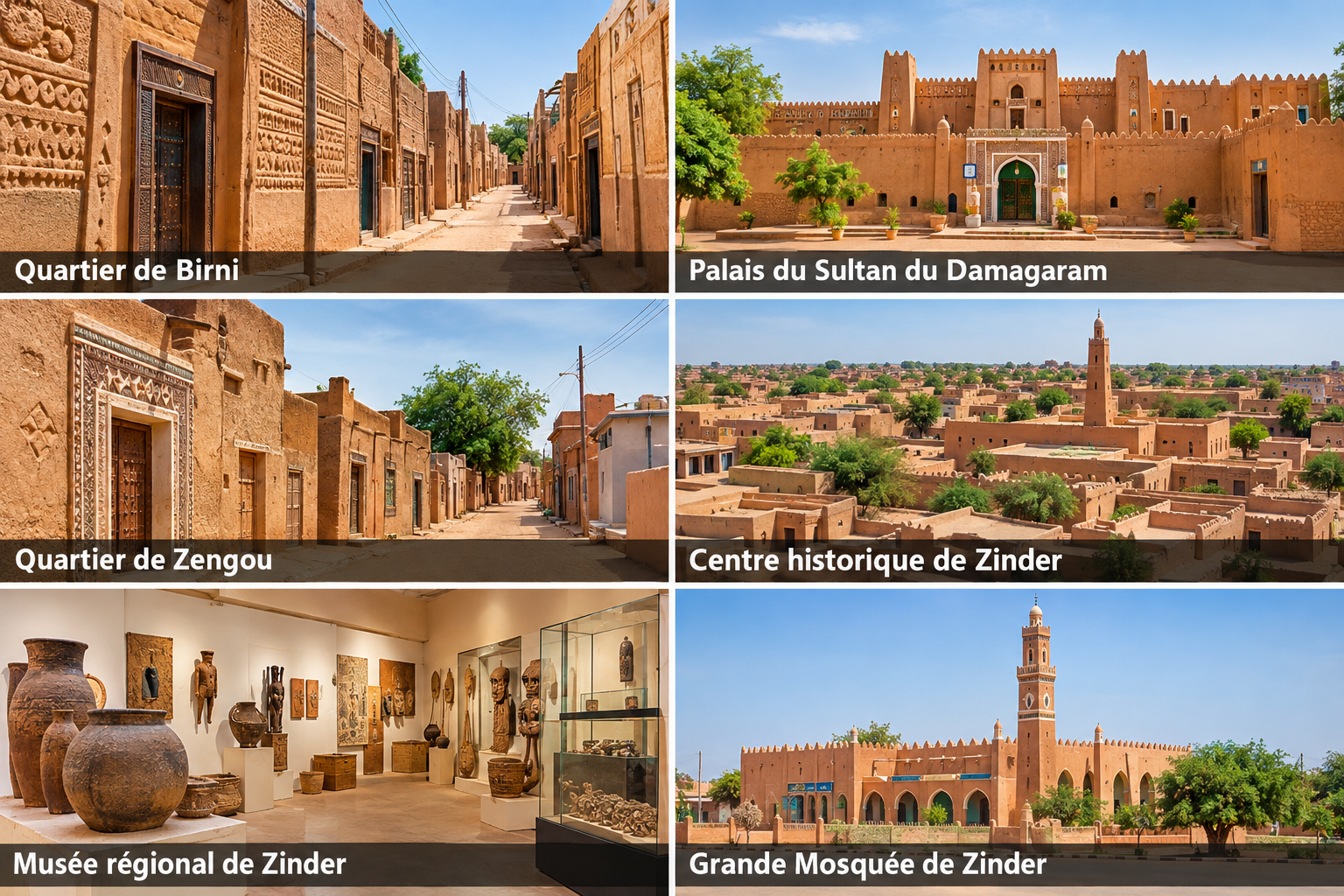 Bildcollage: Die schönsten Sehenswürdigkeiten in Zinder
