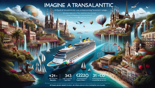 23 Tage Kreuzfahrten Transatlantik Kreuzfahrt mit der Costa Diadema von Barcelona bis Rio de Janeiro All Inclusive