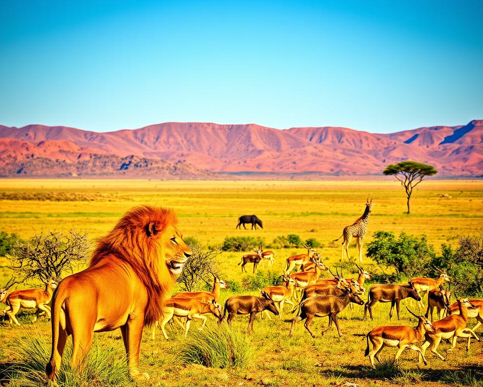 Kalahari Wildtiere in ihrer natürlichen Umgebung