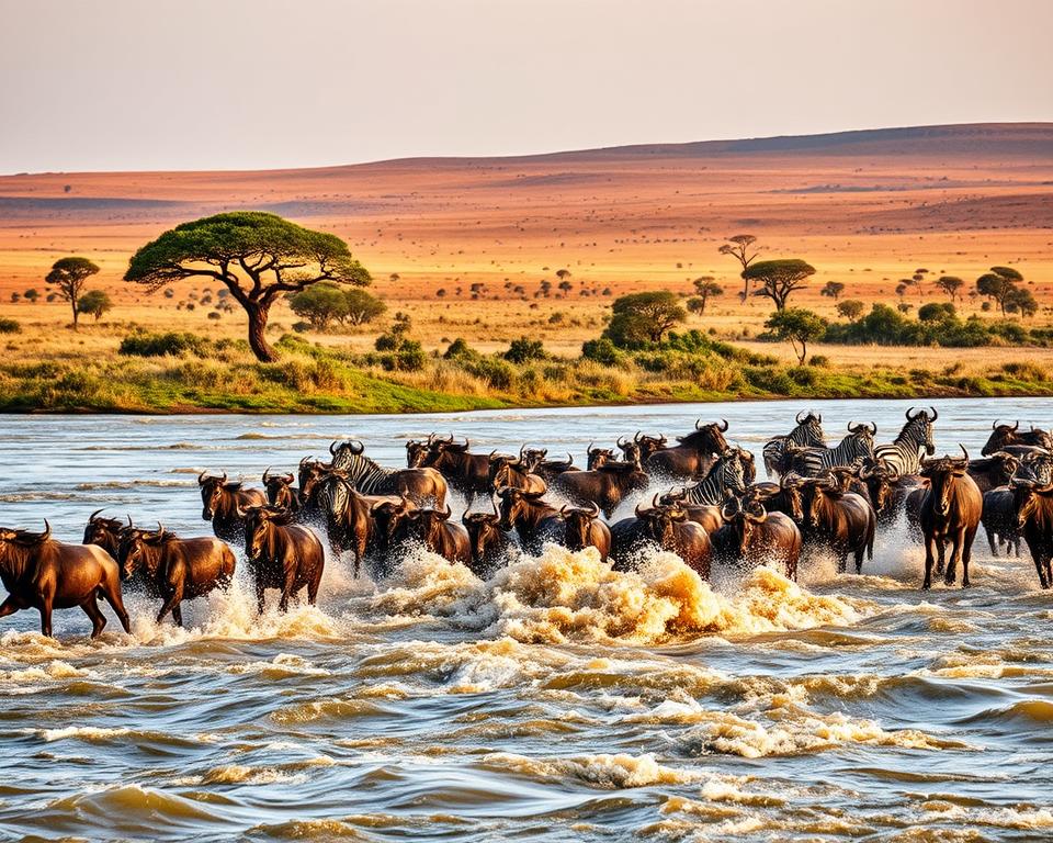 Mara River Überquerung Serengeti