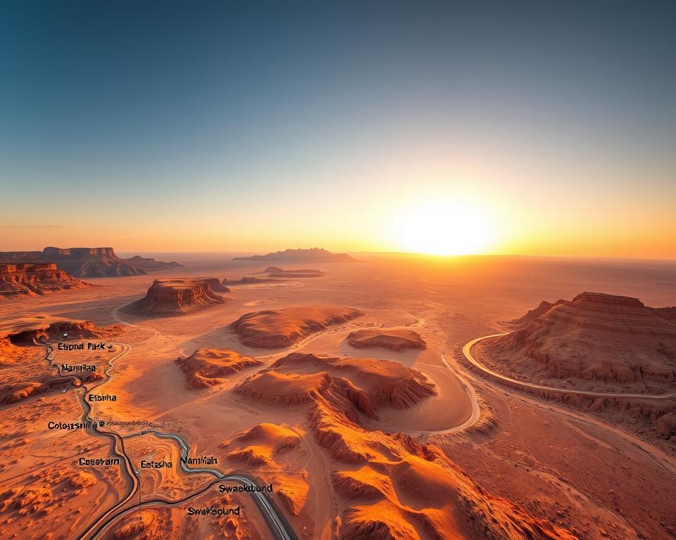Namibia Rundreise Route Übersicht