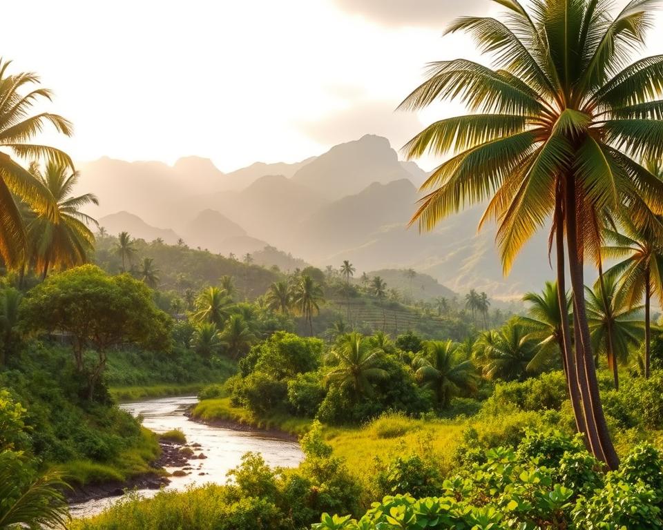 Regenzeit in Mauritius Landschaftsansicht