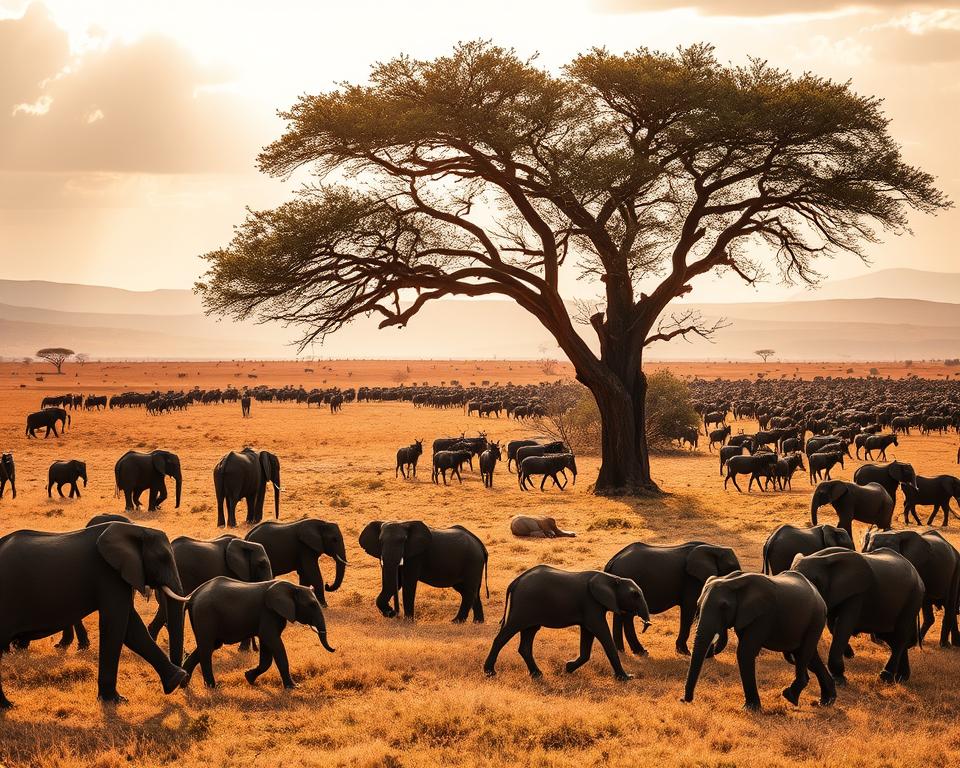Ruaha Wildtiere in ihrem natürlichen Lebensraum