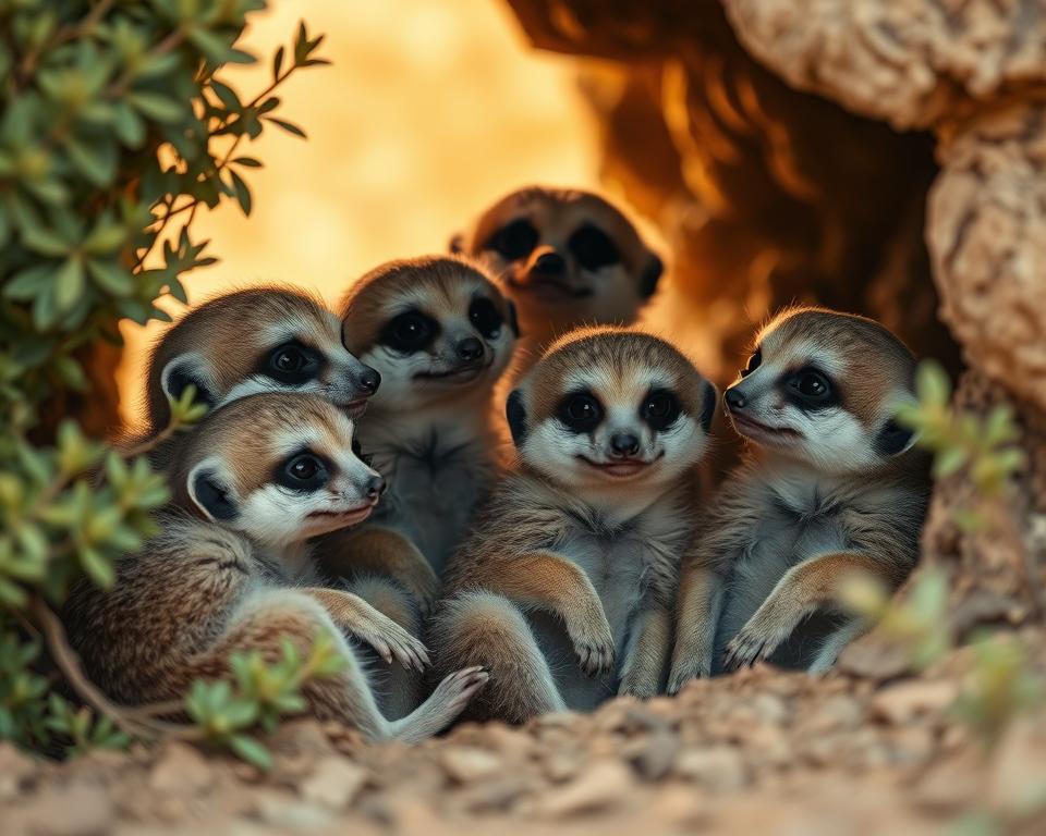 Erdmännchen Jungtiere Brutpflege
