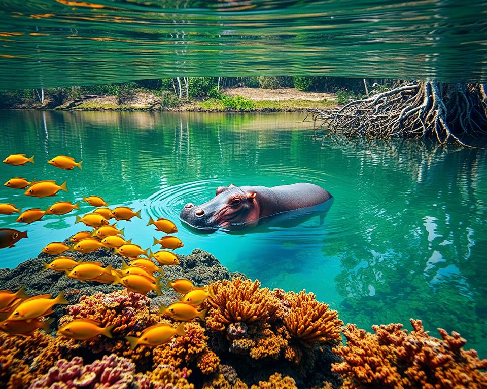 Liberia Wassertiere in natürlicher Umgebung
