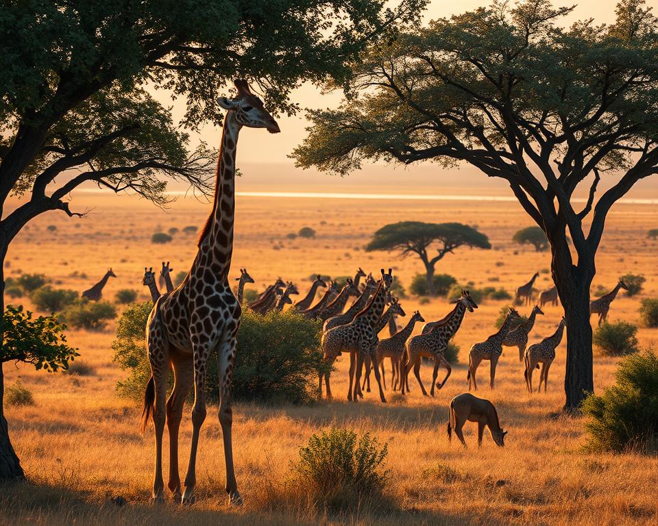 Savanne Lebensraum Giraffe