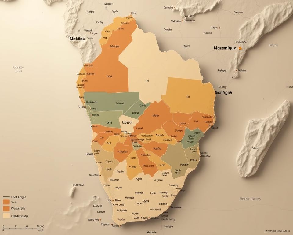 Sprachregionen in Mosambik