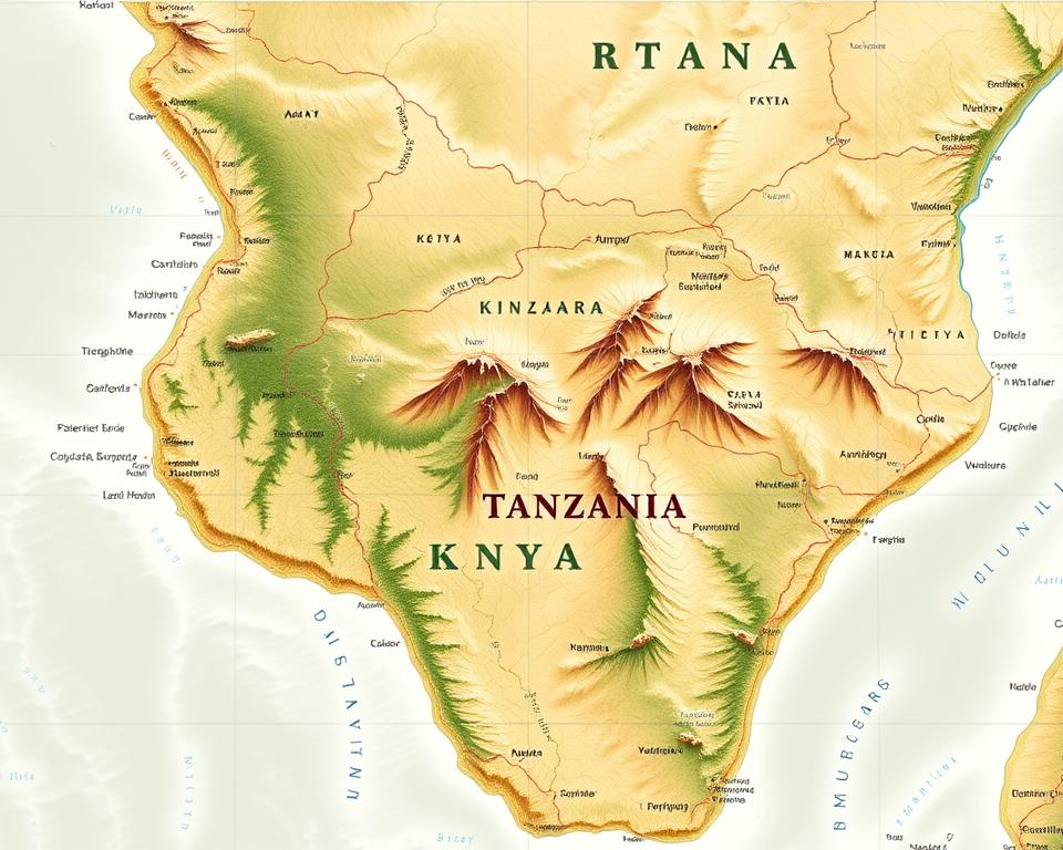 Geografische Verteilung: Tansania, Kenia und bedeutende Regionen Geografische Verteilung: Tansania, Kenia und bedeutende Regionen