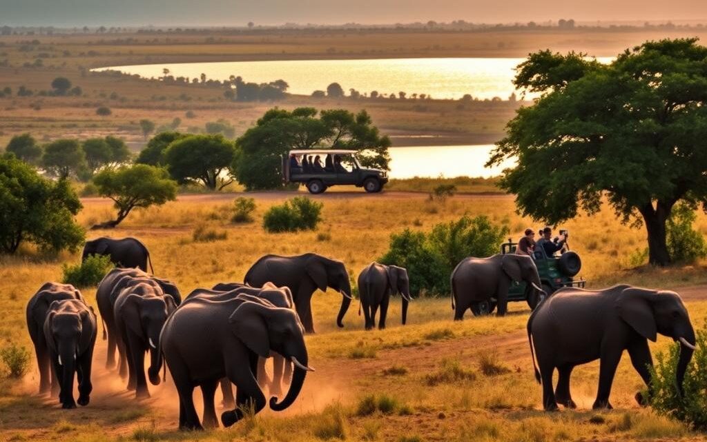 Safari und Baden in Afrika