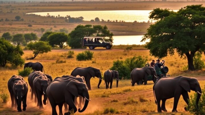 Safari und Baden in Afrika