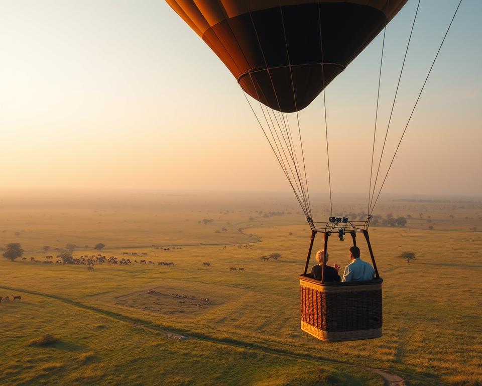 Ballonfahrt Savanne Ausblick Ballonfahrt Savanne Ausblick