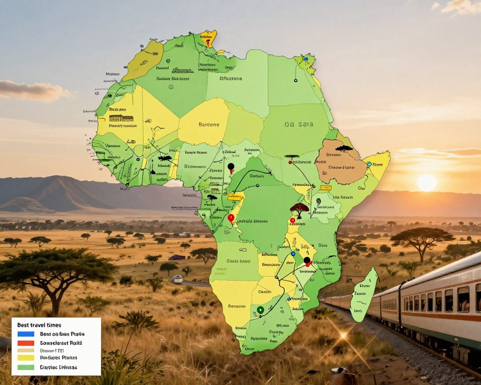 Beste Reisezeit Afrika Zug Landkarte