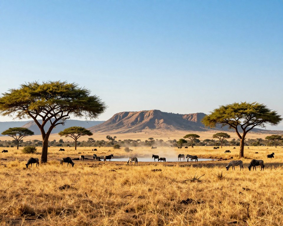 Kenia Safari Trockenzeit Landschaft