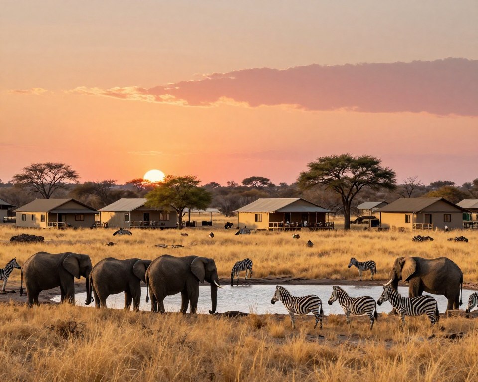 Okaukuejo Camp Wasserloch Tierbeobachtung Okaukuejo Camp Wasserloch Tierbeobachtung