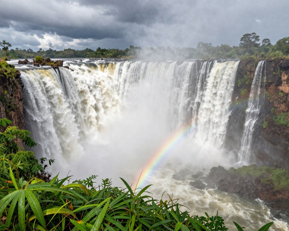 Regenzeit Victoria Falls Wassermassen