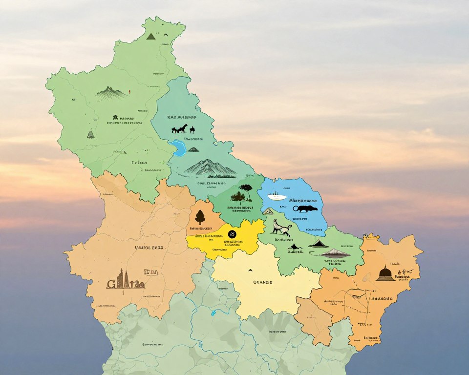 Regionen Uganda Karte