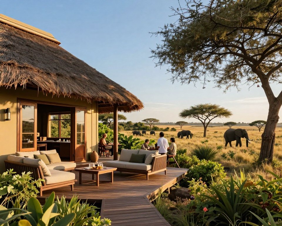 Safari Lodge im Tsavo East Nationalpark