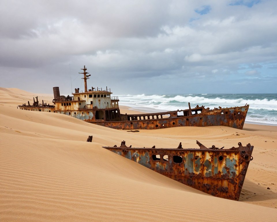 Schiffswracks an der Skeleton Coast Namibia